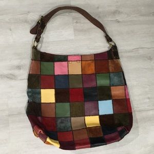 Lucky Brand Patchwork Leather Boho Bag